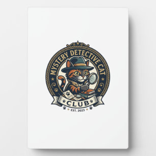Mystery Detective Cat Cat Graphic Tee Art - Myster Plaque