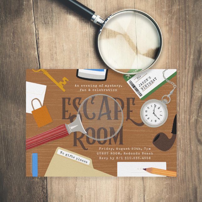 Mystery Escape Room Birthday Invitation (Creator Uploaded)