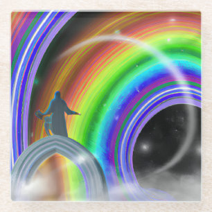 Mystery Figure at the Inter-Dimensional Stargate Glass Coaster