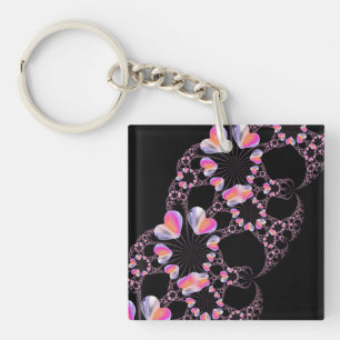 Mystery Heart Fractal Key Ring