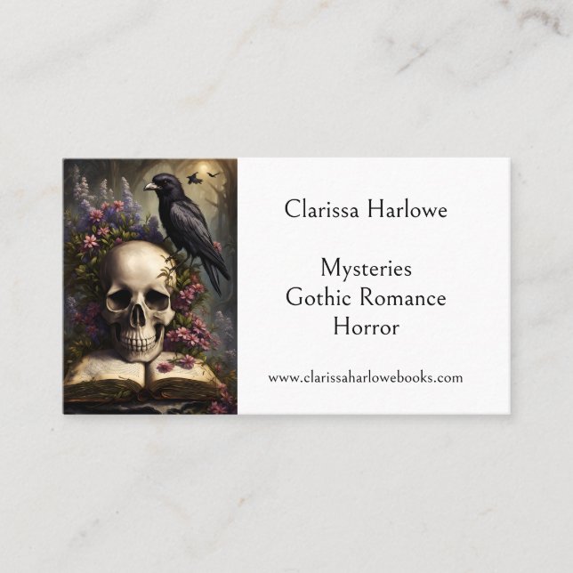 Mystery Horror Gothic Writer Business Card (Front)