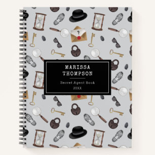 Mystery Kids Secret Agent Spy Detective Theme Notebook