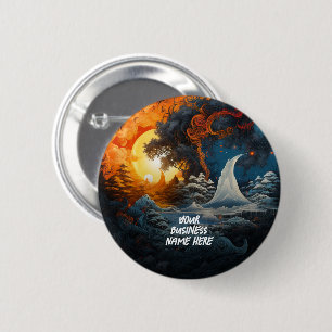 Mystery Kingdom Yin Yang Martial Arts Round Button