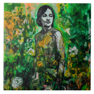Mystery Lady Ceramic Tile