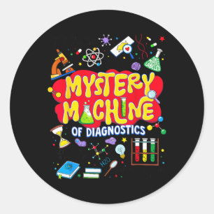 Mystery Machine of Diagnostics for Men Women Tech Classic Round Sticker