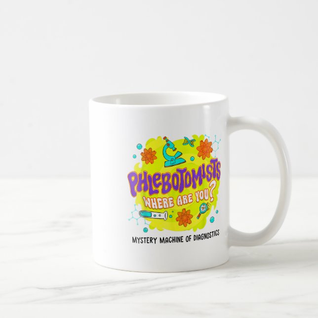 Mystery Machine Of Diagnostics Lab Week 2025 Phleb Coffee Mug (Right)