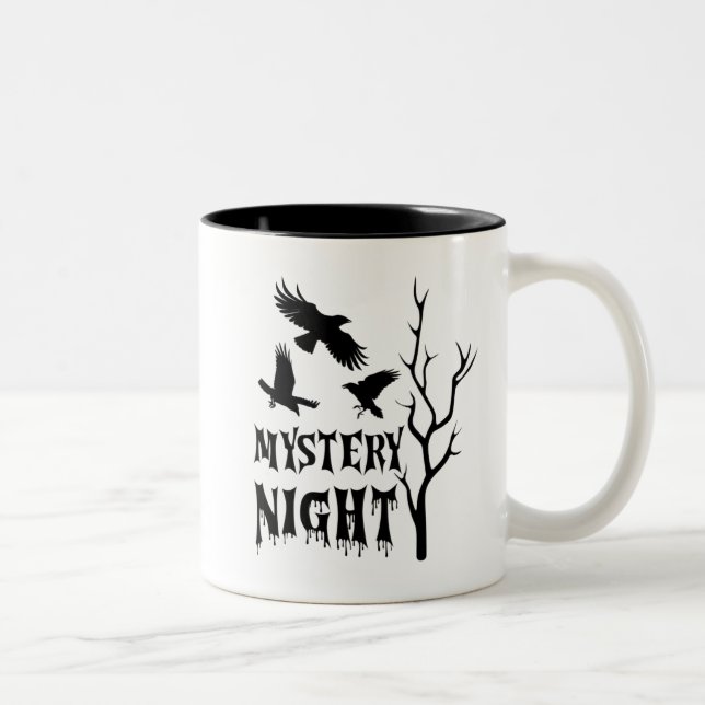 Mystery Night Gothic Crow Coffee Mug (Right)