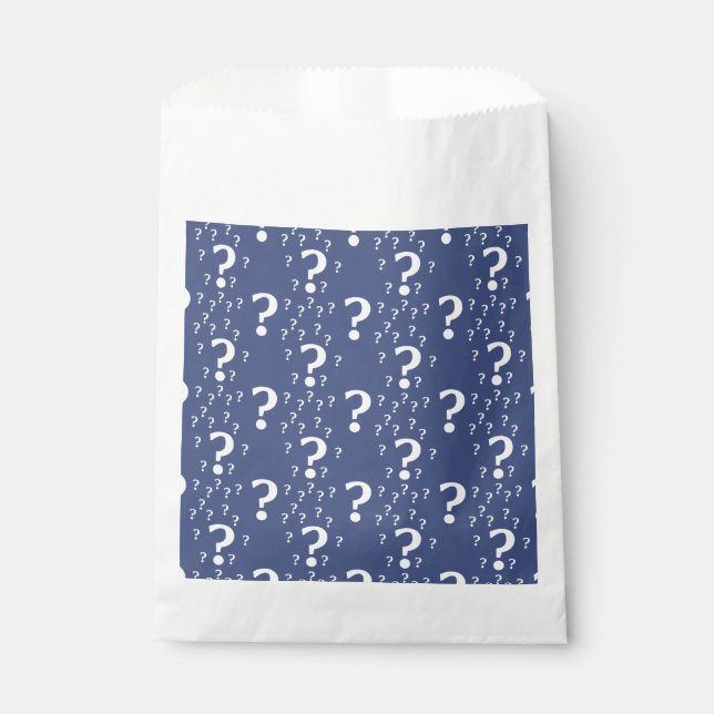 Mystery question mark riddle puzzle blue favour bag (Front)