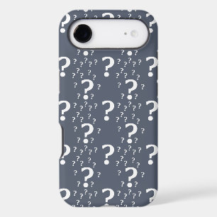 Mystery question mark riddle puzzle blue-grey