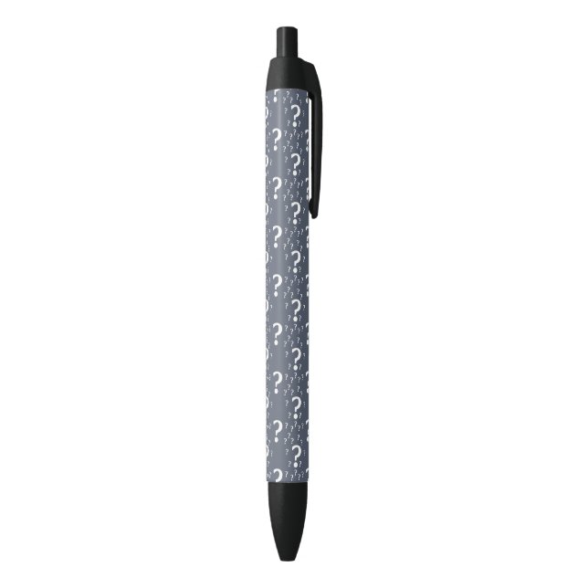 Mystery question mark riddle puzzle blue-grey black ink pen (Bottom (Vertical))