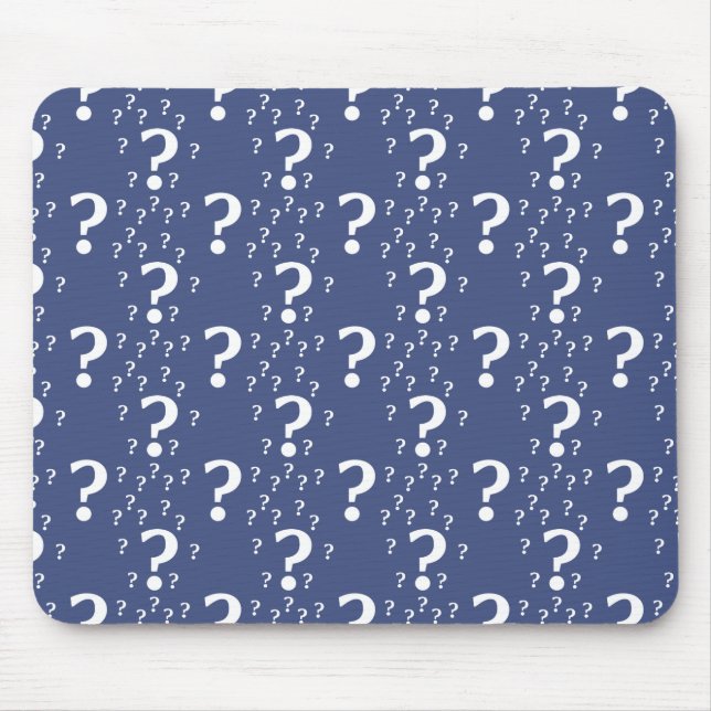 Mystery question mark riddle puzzle blue mouse pad (Front)
