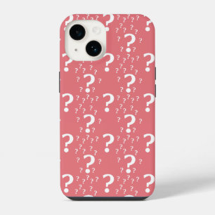 Mystery question mark riddle puzzle coral iPhone 14 case