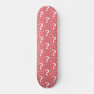 Mystery question mark riddle puzzle coral skateboard