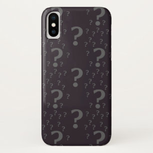 Mystery question mark riddle puzzle gray iPhone x case