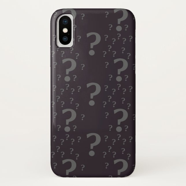 Mystery question mark riddle puzzle gray Case-Mate iPhone case (Back)