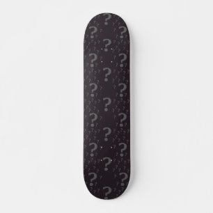 Mystery question mark riddle puzzle grey skateboard