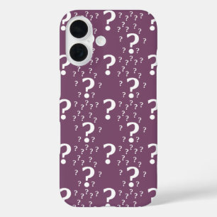Mystery question mark riddle puzzle mauve iPhone 16 case