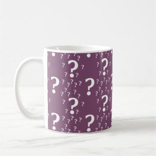 Mystery question mark riddle puzzle mauve coffee mug
