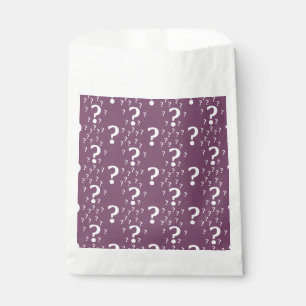 Mystery question mark riddle puzzle mauve favour bag