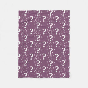 Mystery question mark riddle puzzle mauve fleece blanket