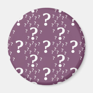 Mystery question mark riddle puzzle mauve magnet