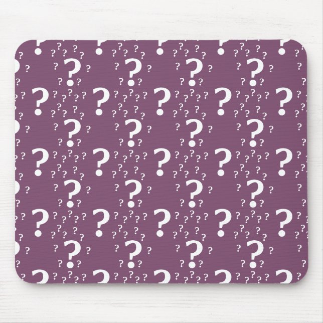 Mystery question mark riddle puzzle mauve mouse pad (Front)