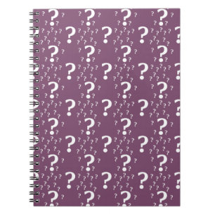 Mystery question mark riddle puzzle mauve notebook