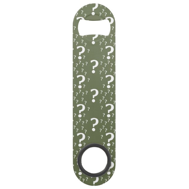Mystery question mark riddle puzzle olive green (Front)