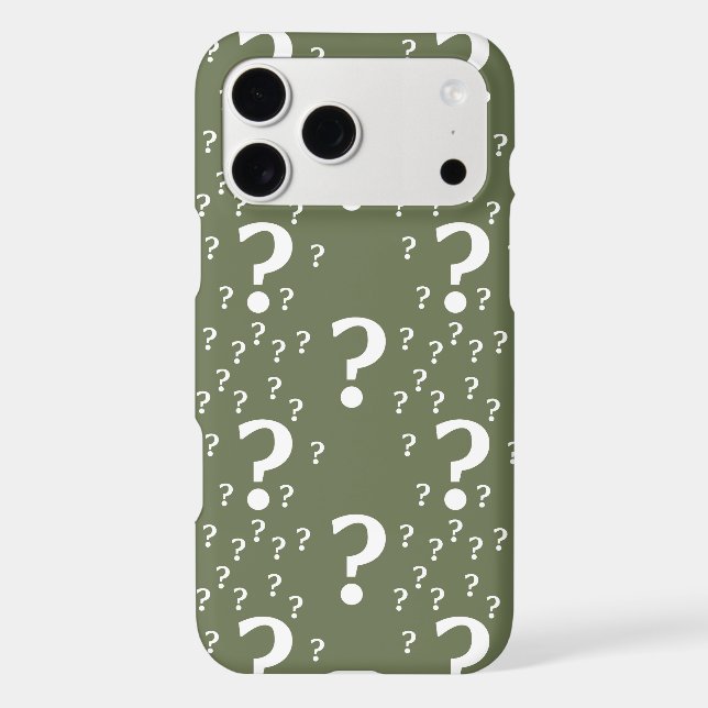 Mystery question mark riddle puzzle olive green (Back)
