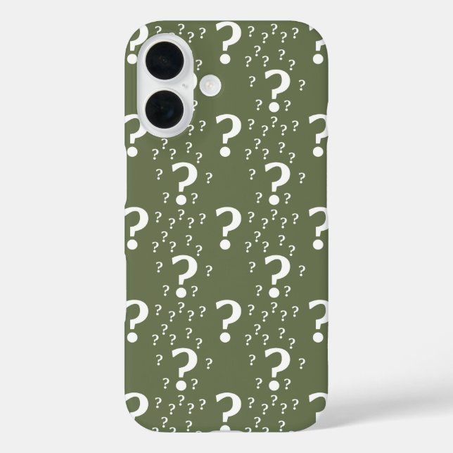 Mystery question mark riddle puzzle olive green  Case-Mate iPhone case (Back)