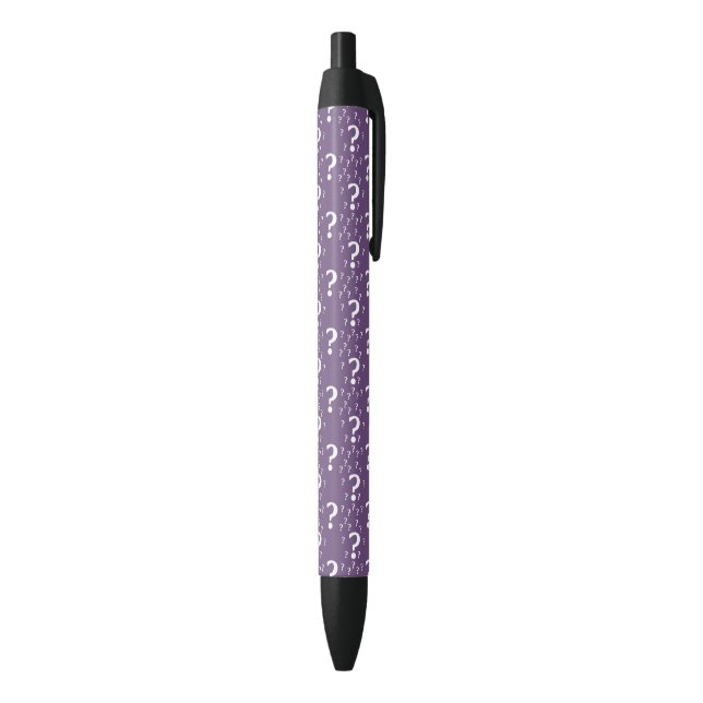 Mystery question mark riddle puzzle purple black ink pen (Bottom (Vertical))