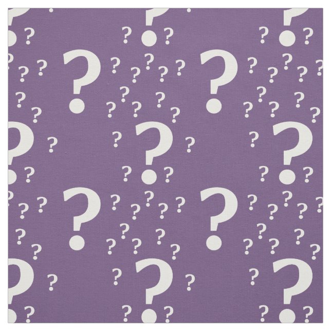Mystery question mark riddle puzzle purple fabric (Swatch)