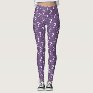 Mystery question mark riddle puzzle purple leggings