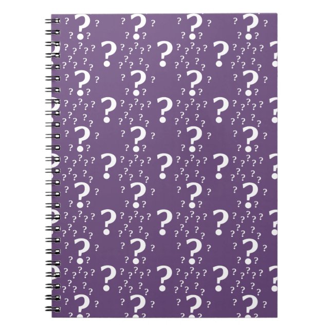 Mystery question mark riddle puzzle purple notebook (Front)