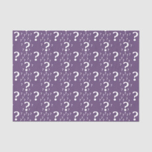 Mystery question mark riddle puzzle purple tissue paper