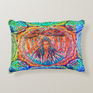 Mystery Rainbow Godess Holding the Sky Decorative Cushion