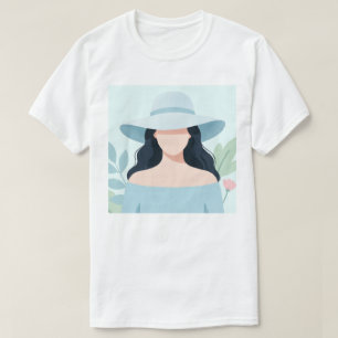 Mystery Woman in Wide-Brim Hat T-Shirt