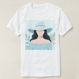 Mystery Woman in Wide-Brim Hat T-Shirt