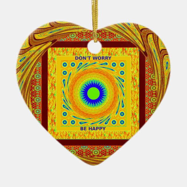 Mystic African Eye Wall Art: A Cyan Gaze Ceramic Ornament (Front)