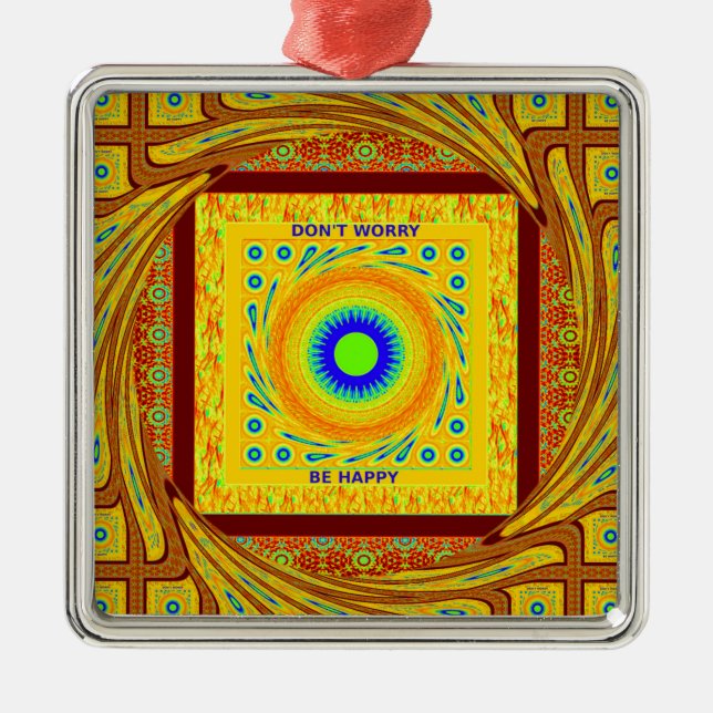 Mystic African Eye Wall Art: A Cyan Gaze Metal Ornament (Front)