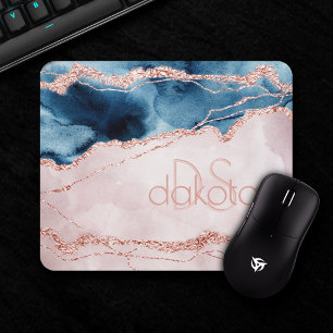 Mystic Agate Branding   Teal Blue Mauve Blush Pink Mouse Pad