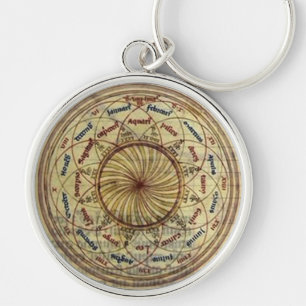 Mystic Ages: Mediaeval Zodiac Wheel Keychain