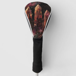 Mystic Amethyst Crystal Floral Galaxy Art (10) Golf Head Cover