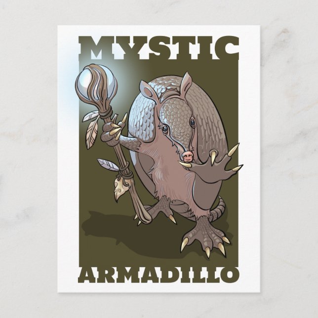Mystic Armadillo Just For Fun Character Design Postcard (Front)