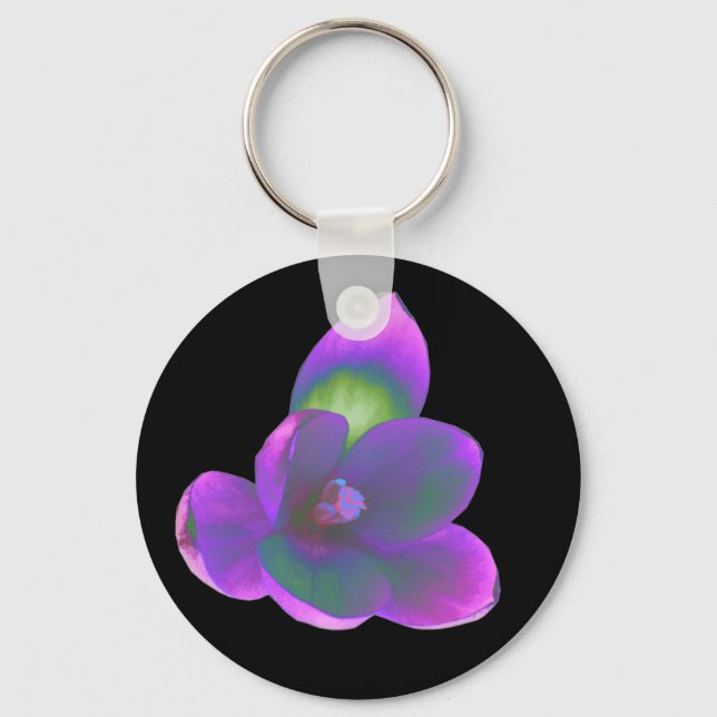 Mystic Beauty Crocus Flower Keychain (Front)