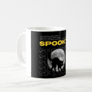 Mystic Black Cat and Moon Aesthetic Halloween Mug