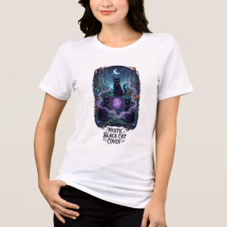 Mystic Black Cat Coven Witchy Halloween Spooky  Tri-Blend Shirt