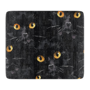 Mystic Black Cat Eyes Pattern Cutting Board