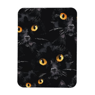 Mystic Black Cat Eyes Pattern Magnet