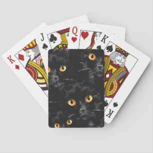 Mystic Black Cat Eyes Pattern Playing Cards